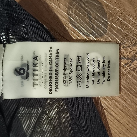 Titika Black White Printed Mesh Cutout Wrap Waist Cropped Long Sleeve Top A43 - Picture 2 of 5